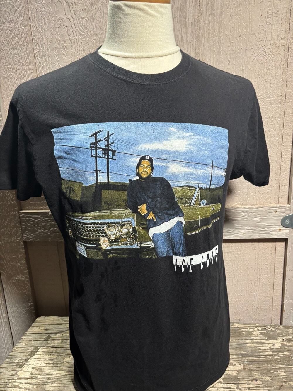 Ice Cube Impala Black T-Shirt Size Medium Rap Hip Hop NWA Lowrider Tee